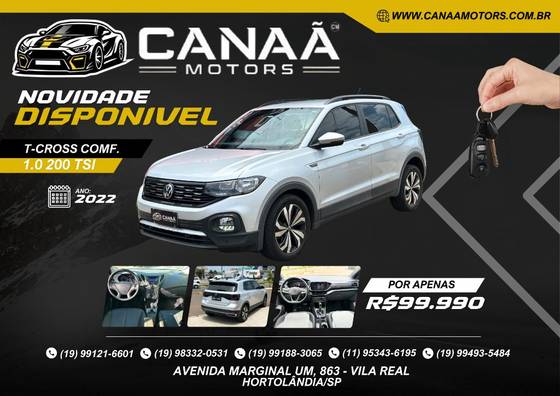 VOLKSWAGEN T-CROSS 1.0 200 TSI TOTAL FLEX COMFORTLINE AUTOMÁTICO